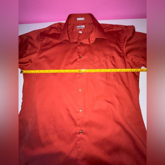 Van Heusen Red Dress Shirt Satin Finish - Picture 6 of 8